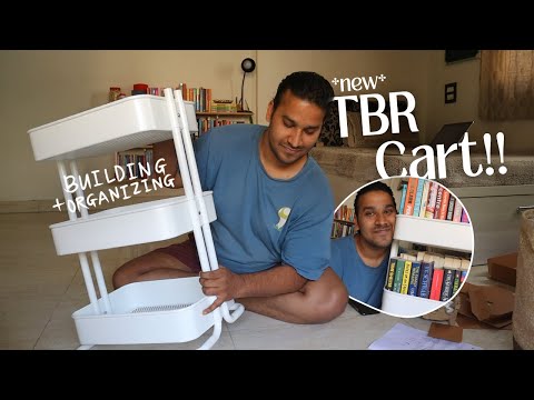 I GOT A TBR CART!! // building + setting up + organizing my new BOOK CART ✨