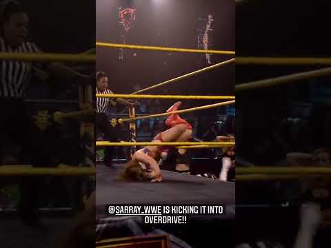 Sarray vs Mandy Rose & GiGi Dolin & Jacy Jayne |Sarray Kicks Mandy out of WWE Ring NXT Match #shorts