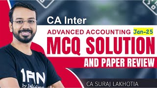 CA Inter Jan 25 Exams | Advanced Accounting MCQ Solutions | CA Suraj Lakhotia (AIR 1,4,2)