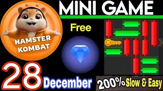 28 December 💎🔑🐹 Puzzle Trick: P2E Hamster Kombat key MiniGame Solved, slow step by step! 🎮