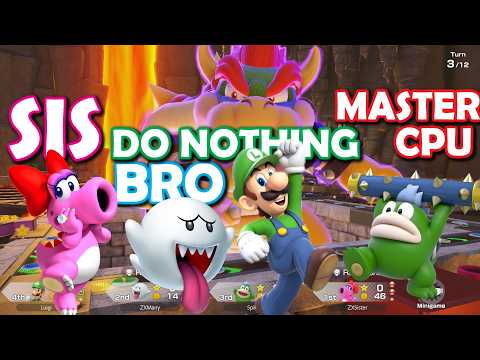 Luigi wins by doing absolutely nothing vs Master CPU - Super Mario Party Jamboree (Pro Rules)