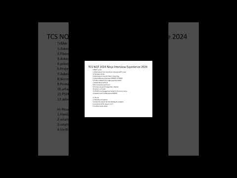 TCS NQT 2024 Ninja Interview Experience