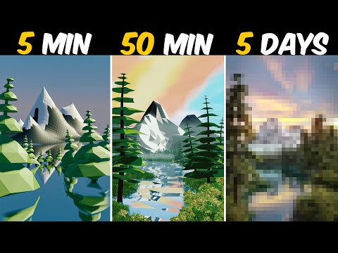 5 Minutes Vs 50 Minutes Vs 5 Days - Bob Ross 3D Challenge