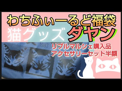 【猫のダヤン福袋】リブルマルシェ　半額アクセサリーセット　わちふぃーるど　福袋開封します　思ったよりずっと良かったです　可愛いネコグッズ