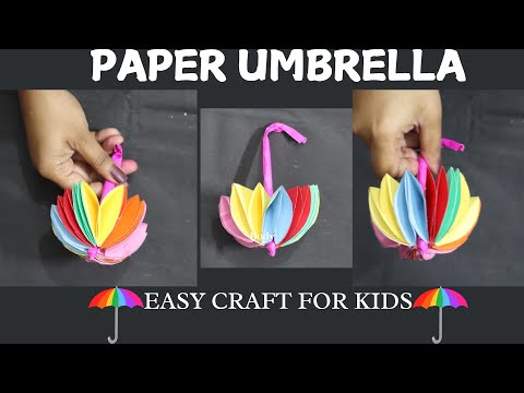 how to make paper umbrella | easy craft |paper craft |diy |#diy #paperrabbit #craft #umbrella