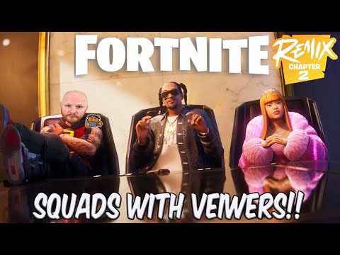 🔴LIVE FORTNITE CHAPTER 2 REMIX SQUADS WITH VIEWERS! - BATTLEPASS GIVEAWAY!! #fortnite