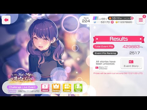 [BanG Dream!] On The Holy Night, an Aria Glows  | [Challenge Live Event] | T2517 (T3000) - Results