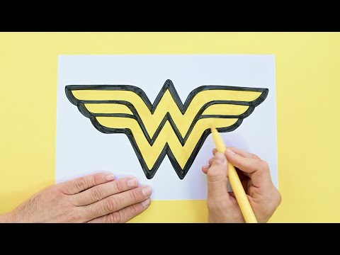 How to draw Wonder Woman Logo