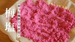 【梅酢活用】梅干し作りの後はコレ！梅塩の作り方&活用レシピ3品【ラク梅仕事】