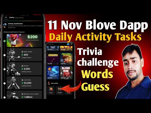 11 Nov Blove Dapp Trivia challenge & words guess combo | BLove Dapp Daily Activity Today | blove