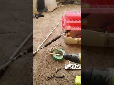 Changing fishing line with a drill