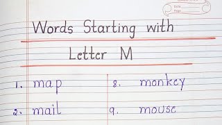 Words Starting with Letter M