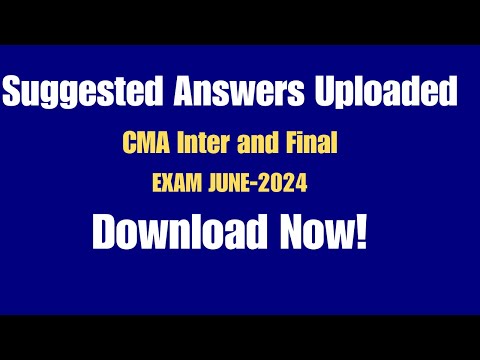 CMA Exam Suggested Answers | CMA Inter & Final Suggested Answers June 2024 Term #viralvideo #shorts