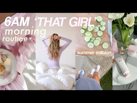 6AM “THAT GIRL” MORNING ROUTINE🤍 productive vlog, workouts + grwm!