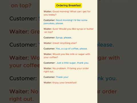 Restaurant conversation in English - Ordering Breakfast. #shorts