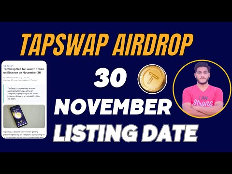 Tapswap Mining Airdrop Set To Launch 30 November On Binance !!