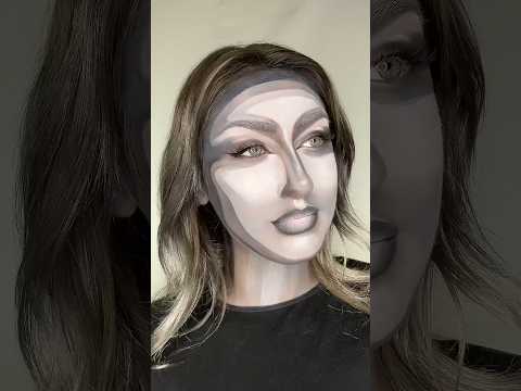 trying grayscale makeup🩶🖤🤍 #makeupartist #makeupshorts #creativemakeup #makeuptransformation