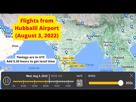 Hubballi Airport: Animation of Arriving/Departing Flights