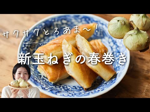 【少量油で！】新玉ねぎの春巻きのレシピ・作り方