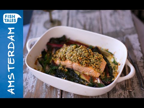 Glazed SALMON with a crumble of walnut | Bart van Olphen