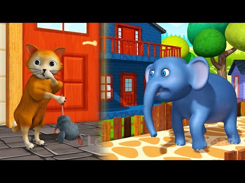 Billi Mausi Billi Mausi & Hathi Raja - बिल्ली मौसी बिल्ली मौसी और हाथी राजा | Hindi Rhymes | Poems