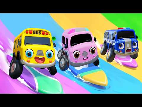 My Bus's First Time Surfing | Slide Song | Educational Cartoons for Kids | Nursery Rhymes & Kid Song