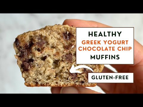 GLUTEN-FREE Greek Yogurt Chocolate Chip Muffins