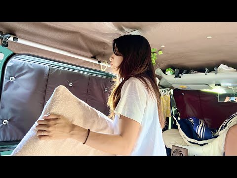 [Subtitle] Living in a minivan and visit a beautiful city in Japan.