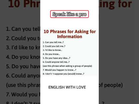 Improve english, phrases for asking for information, #english #voacbulary #englishlanguage #love