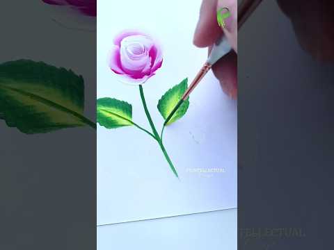 One Stroke flower Painting 😱 🌹 #viralshorts #trending @amwalavlogs