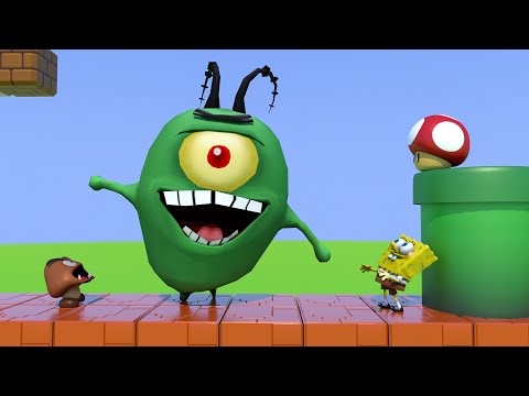 Plankton gets the secret formula of Super Mario!!!