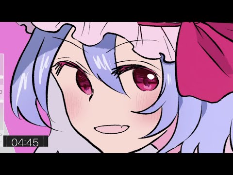 【ワンドロ配信】レミリア・スカーレット/東方projectを描く。