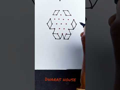 7×4dots simple poo kolam design||small rangoli||#shorts