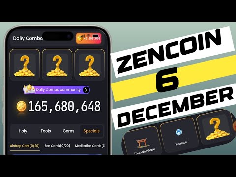 zencoin daily combo today 6 December | zencoin | zen coin meditation today | #zencoin  #zenonline