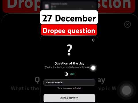 Dropee question of the day code 27 December | Dropped question of the day code | Dropee Code