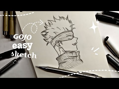 Satoru gojo sketch | How to draw gojo satoru || jujutsu kaisen ✨// easy sketch ✧