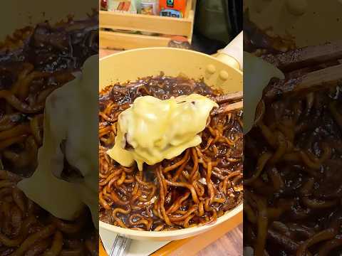 Korean Buldak Jjajang Ramen with Cheddar Cheese