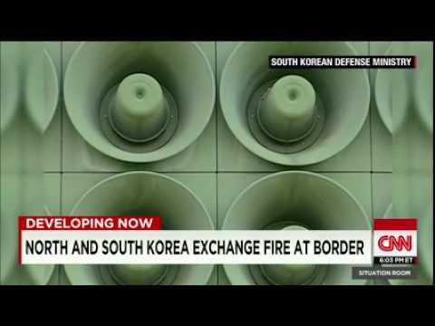 CNN News August 21 2015 North and South Korea exchange fire at border