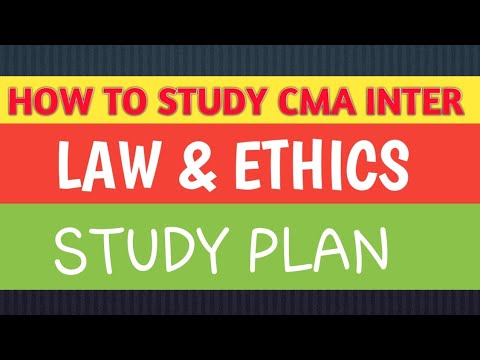 How To Study Law & Ethics CMA INTER GROUP 1