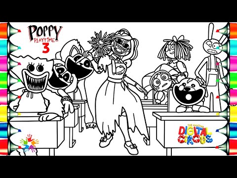 Poppy Playtime 3 Coloring Pages / At Miss Delight's lesson With Digital Circus / NCS Music