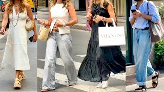 Summer 2024 August Milan Street Style 🇮🇹Exploring Fashion Trends in the Quadrilatero della Moda