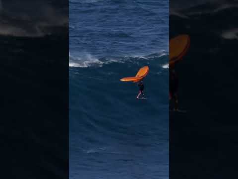 EXTREME BIG WAVE SURFING "JAWS" WING SURF - KAI LENNY #Shorts