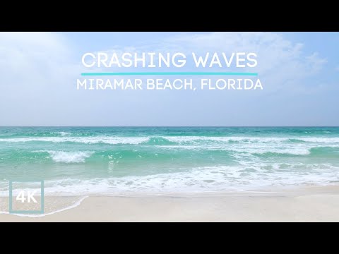 Experience the Calm: 3 Hours of Crashing Ocean Waves in 4K from Miramar Beach, Florida - White Noise