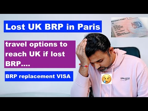 Lost BRP card outside UK | what are different travel options to reach UK |BRP card stolen in paris