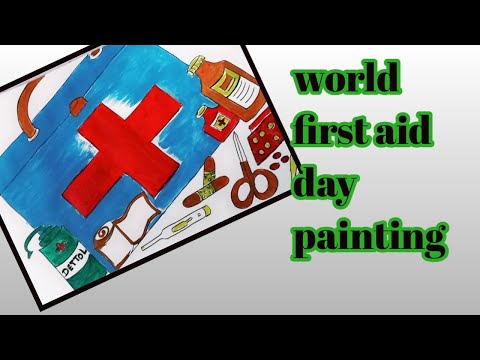 First Aid Box Drawing/First Aid Kit Drawing/World First Aid Day Drawing/First Aid Day Poster