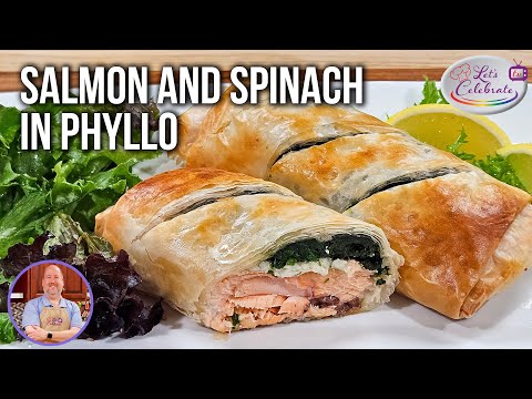 Delicious Duo: Salmon And Spinach Wrapped In Crispy Phyllo Dough