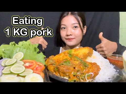 Eating 1 KG pork // Chamo video 🤤// Mukbang