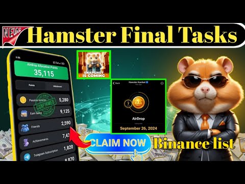 🛑Hamster Kombat Final Tasks ✅️ | Hamster kombat new Update  | Hamster Withdrawal suspend |