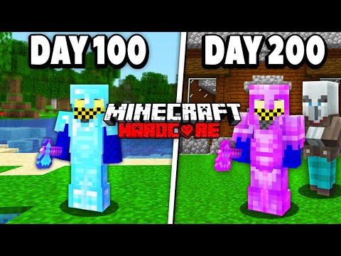 I survived 200 days ALONE in HARDCORE Minecraft...