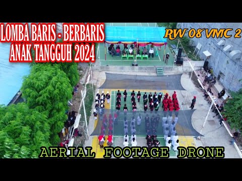 LOMBA BARIS-BERBARIS ANAK TANGGUH 2024 | AERIAL FOOTAGE DRONE | RW 08 VILLA MUTIARA CIKARANG 2